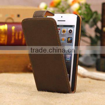 Up and Down Open Leather Case Cover For Iphone 5c 4colors