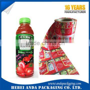 Beverage Bottle PVC Shrink Film Sleeve Label Roll/PET shrink bottle label film