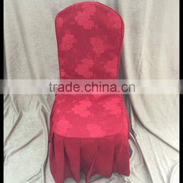 Hotel red jacquard chair cover wholesale