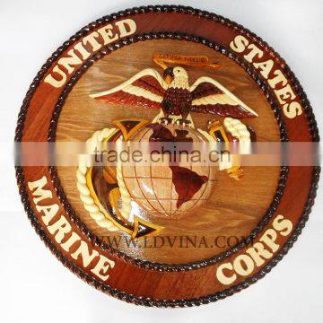 U.S MARINE CORP WOODEN PLAQUE