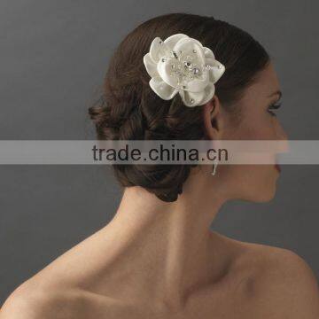 Glamorous Clear Rhinestone Bridal Flower Hair Comb Wedding Hair Accessories