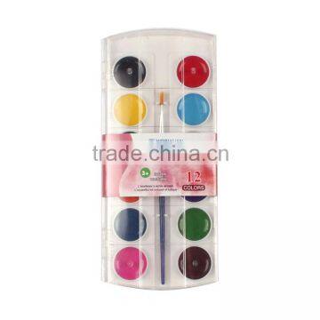 Wholesale Best Quality Cheap 12Colors Dry Water Color Paint Set With Brush photo-2