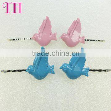 Kid Hair Accessory Resin Sea Gull Shape Handmade Hair Clip Metal u Shaped Hair Pin for Girls photo-2