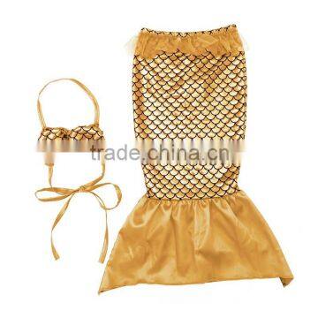 gold Mermaid series swimwear set fancy girls summer clothing