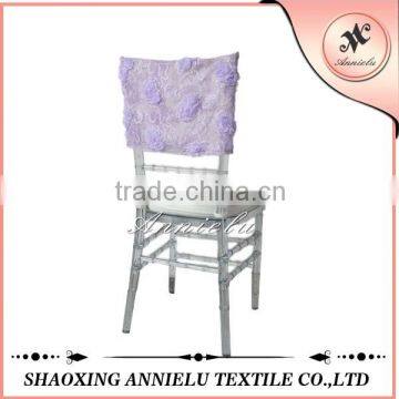 Beautiful lavender mesh ribbon embroidery chair cover