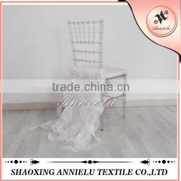 Fancy white organza wedding chair sashes