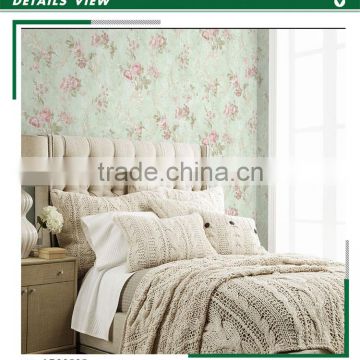 discontinued wall scroll printing wallpaper, flower wall sticker for apartment , sound-absorbing wall paper store