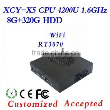 Can OEM/ODM MINI PC Intel Core I5 X5 1.6GHz 8G/320G DUAL CORE Window 8.1 OS Fan Thin Client Laptop Computer