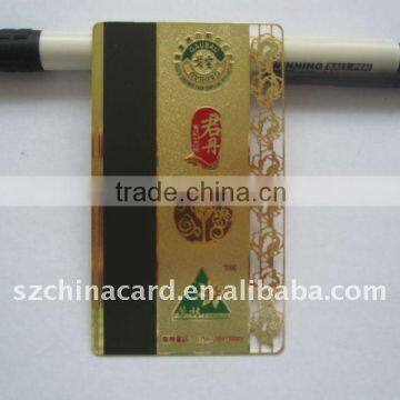 50*80mm Gold Metal Business Card with Magnetic Strip