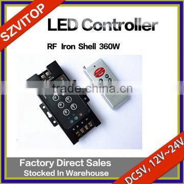 RF LED Light Strip Remote Controller Iron Case/Shell Power 360W DC5V,12V,24V JM-RFT8-360W