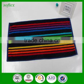 32s2 Cotton Super Absorbent Jacquard Stripe Brush Colorful Face Towel photo-4