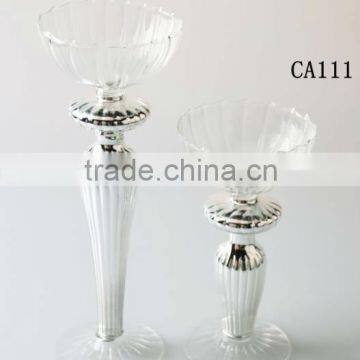 Mini Silver Glass Votive Candle Holders