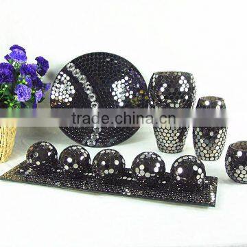 Fluted Glass Vase With Mosaic