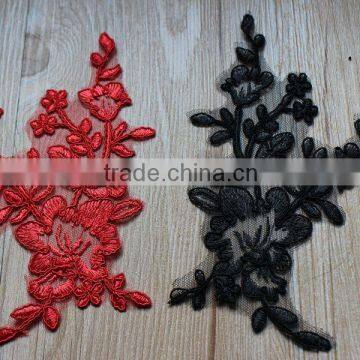 Vintage Alencon Lace Applique Embroidery Trim,Lace Flower Patch Wedding Supplies