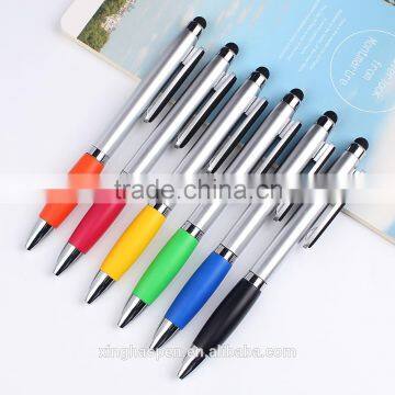 2016 high quality cheap price plastic novelty screen clean pen logo print stylus plastic promotional ballpoint pen