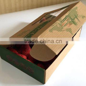 Hot factory large quantity sale recycle feature small brown kraft paper mailer box for strawberry packaging