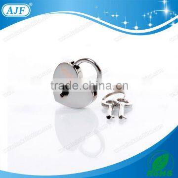 AJF 2015 New Arrival Silver Heart Shape Mini Notebook Lock