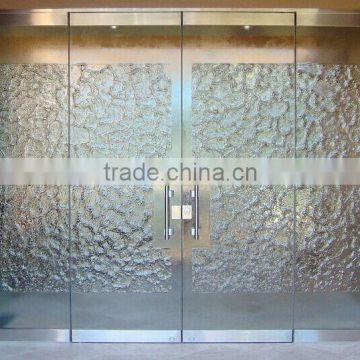 frosted entrance glass door panels with EN12150 certification