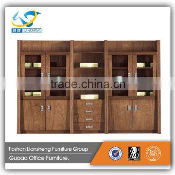 Hot sale solid wood big size office cabinet file/book cabinet with drawer GAF1187