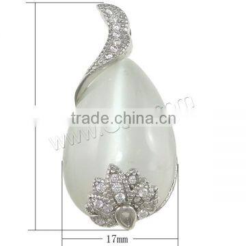 Plated 925 Sterling Silver Cats Eye Pendants