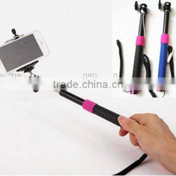 Charge-Free Audio Cable Controlled Monopod Selfie Stick for iOS and Android Smart Phones