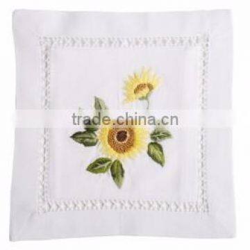 Hand embroidered lavender sachet/bag/pillow-Sunflower (design #47)