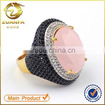 fashion high quality semi joias anel zirconia micro pave brass ring