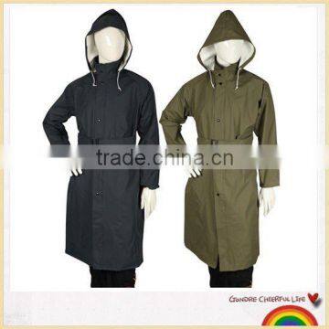 Waterproof breathable long nylon raincoat