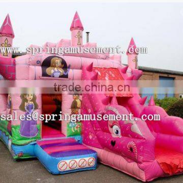 Newest and cheap christian Classical inflatable bouncer and slide combo castle