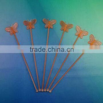 11.8 inch butterfly plastic stick/swizzle stick/ cocktail stick stirrer