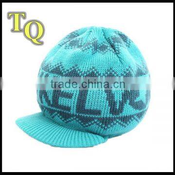 100% acrylic custom jacquard knitted winter hats