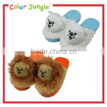 Fuzzy animal cotton room slipper for indoor winter slipper shoes,animal slippers