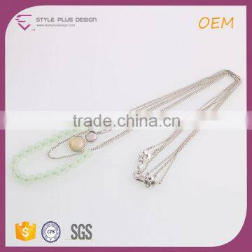 N74312K01 STYLE PLUS Long Elegant Layered Necklace Pendant Chain Necklace Jewelry Imitation Coral Beads Necklace Jewelry Set photo-3