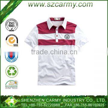 Burgundy & White Breathable Cool Fashionable Short Sleeve Student Polo Shirt