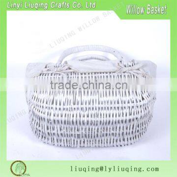 American style white color Wicker Wine Picnic Basket for red wine