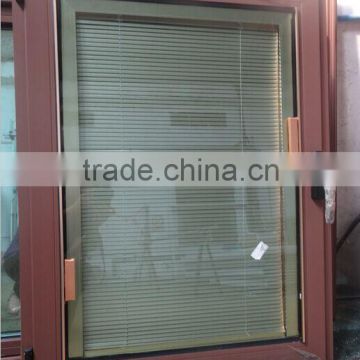 Factory price aluminium casement window with blinds