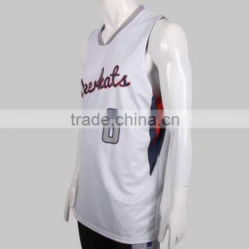 2015 Latest White&blue Dri Fit Custom Reversible Basketball Jersey Design