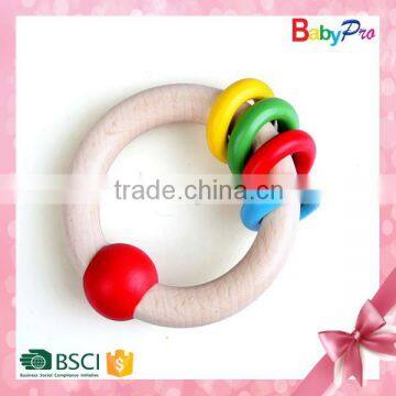 2015 China Hot Sale Promotional Baby Toys Wooden Baby Rattle