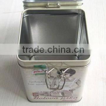 first grade rectangular coffee metal can with lock