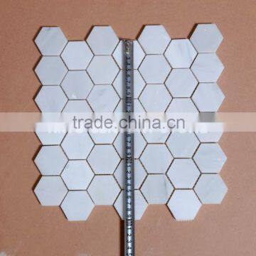 2 inch century design oriental white hexagon mosaic tile for bathroom