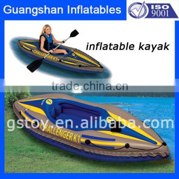 EN71 approved PVC canoe inflatable single person fishing kayak