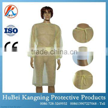 PP Nonwoven Yellow Disposable Isolation Gown photo-3