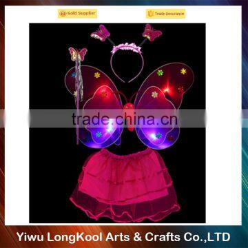 New arrival hot sale light up fairy wings set party led belly dance wings