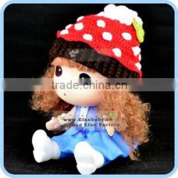 baby red knitted winter crochet hat baby girl cute strawberry hat