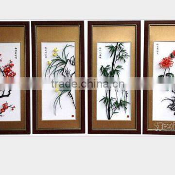 Wuhu iron picture Merlin, bamboo and chrysanthemum Merlin, bamboo and chrysanthemum four gentlemen color