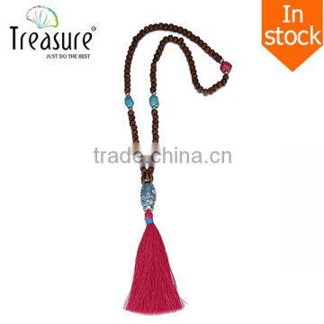 Buddhism ceramics pearl tassel necklace jewelry series 2016 wholesale by handmade