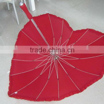 Cheap Price Pongee Fabric Heart Shaped Straight Umbrella