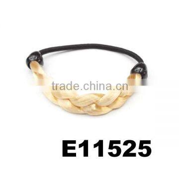 Braided Human Hair Wig Elastic Hairband photo-3