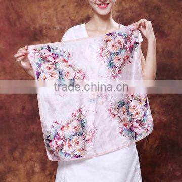 High Quality 100%silk 12mm Digital Print Square Silk Scarf photo-2