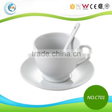 New Product White Ceramic Cup and Saucer